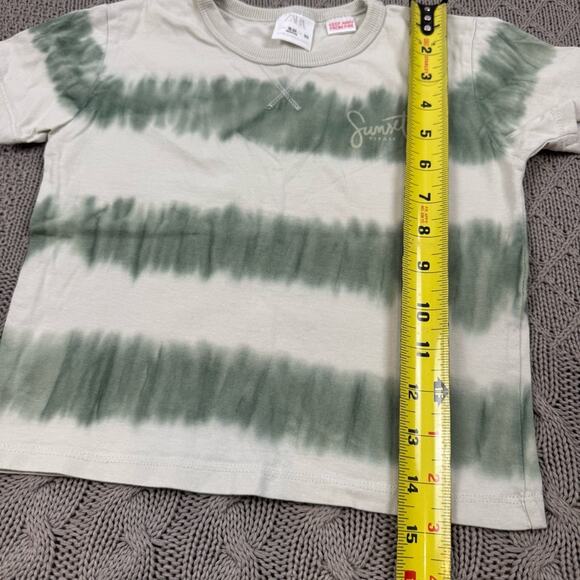 Zara Kids Green Tie-Dye Striped T-Shirt ~ 18/24M - Picture 5 of 11